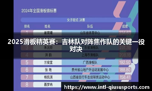 2025滑板精英赛：吉林队对阵焦作队的关键一役对决